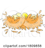 Poster, Art Print Of Licensed Clipart Cartoon Nest With Chicken Eggs
