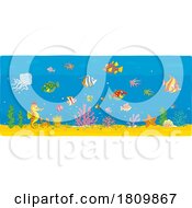 Poster, Art Print Of Licensed Clipart Cartoon Swimming Sea Creatures