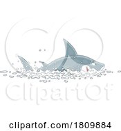 Poster, Art Print Of Licensed Clipart Cartoon Shark Swimming