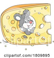 Poster, Art Print Of Licensed Clipart Cartoon Mouse With Cheese