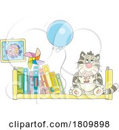 Licensed Clipart Cartoon Cat Eating Salame On A Shelf