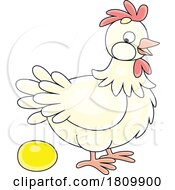 Licensed Clipart Cartoon Hen With A Golden Egg