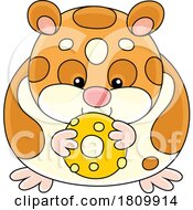 Poster, Art Print Of Licensed Clipart Cartoon Hamster Eating A Bagel