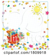 03/26/2024 - Cartoon School Backpack Mascot Over Paper