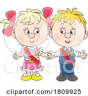 03/27/2024 - Cartoon School Kids With Ribbons