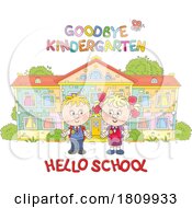 03/27/2024 - Licensed Clipart Cartoon School Kids Graduating Kindergarten And Starting First Grade