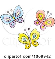 Poster, Art Print Of Licensed Clipart Cartoon Spring Butterflies