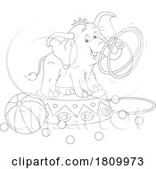 03/29/2024 - Licensed Clipart Cartoon Circus Elephant Doing Hoop Tricks