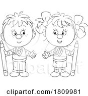 03/28/2024 - Licensed Clipart Cartoon School Kids With Pencils