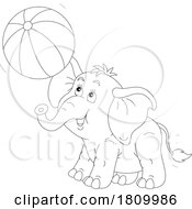 Licensed Clipart Cartoon Cute Elephant Playing With A Beach Ball