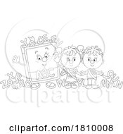 Poster, Art Print Of Licensed Clipart Cartoon School Kids With An Alphabet Book