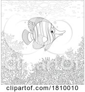 Poster, Art Print Of Licensed Clipart Cartoon Swimming Striped Butterfly Fish