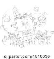 Cartoon School Book Mascot With Alphabet Letters