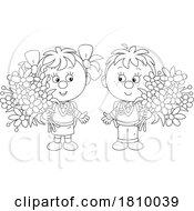 04/01/2024 - Licensed Clipart Cartoon School Kids With Flowers