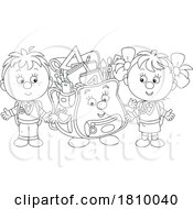 Licensed Clipart Cartoon School Kids With A Book Bag