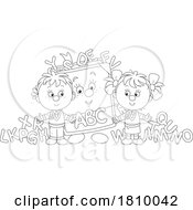 04/02/2024 - Licensed Clipart Cartoon School Kids With An Alphabet Book