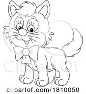 Poster, Art Print Of Licensed Clipart Cartoon Kitten Wearing A Bow