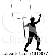 04/03/2024 - Protest Rally March Picket Sign Silhouette Person