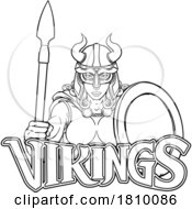 Poster, Art Print Of Viking Female Gladiator Warrior Woman Team Mascot