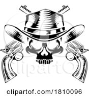 Cowboy Hat Pistols Skull Pirate Cross Bones