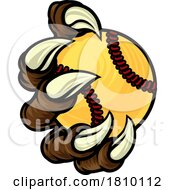 Poster, Art Print Of Softball Ball Claw Cartoon Monster Animal Hand