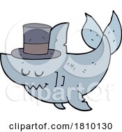Cartoon Shark Wearing Top Hat