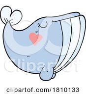 Cartoon Whale With Love Heart by lineartestpilot