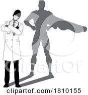 04/06/2024 - Superhero Doctor With Super Hero Shadow Silhouette