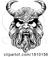 04/07/2024 - Viking Warrior Man Strong Mascot Face In Helmet