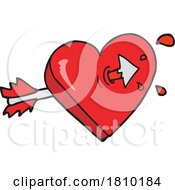 Cartoon Arrow Through Heart by lineartestpilot