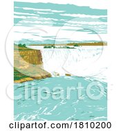 04/08/2024 - Horseshoe Falls In Niagara Falls Ontario Canada WPA Poster Art