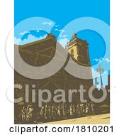 04/08/2024 - Santo Nino Basilica In Cebu City Philippines Art Deco WPA Poster Art