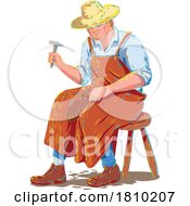 04/08/2024 - Medieval Cobbler Or Shoemaker Repairing Shoes Wpa Art