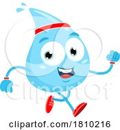 Water Drop Mascot Jogging Licensed Clipart Cartoon