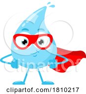 Poster, Art Print Of Water Drop Mascot Super Hero Licensed Clipart Cartoon
