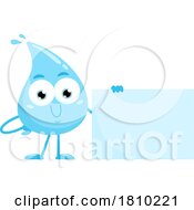 04/09/2024 - Water Drop Mascot With A Sign Licensed Clipart Cartoon