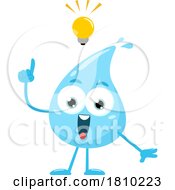 Water Drop Mascot With An Idea Licensed Clipart Cartoon