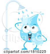 Poster, Art Print Of Water Drop Mascot Showering Licensed Clipart Cartoon