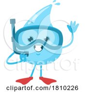 Water Drop Mascot Snorkeler Licensed Clipart Cartoon