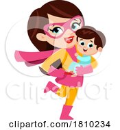 Super Mom And Son Licensed Clipart Cartoon
