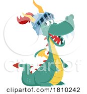 Poster, Art Print Of Dragon Wearing A Helmet Licensed Clipart Cartoon