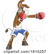 Boxer Donkey Mascot Licensed Clipart Cartoon by Hit Toon