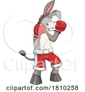 Poster, Art Print Of Boxer Donkey Mascot Licensed Clipart Cartoon