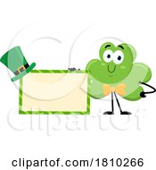 Poster, Art Print Of Shamrock Mascot By A Sign Licensed Clipart Cartoon