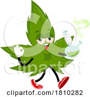 Pot Leaf Mascot With A Bong Licensed Clipart Cartoon