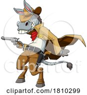 Poster, Art Print Of Cowboy Western Donkey Mascot Licensed Clipart Cartoon