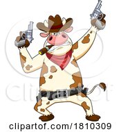 Poster, Art Print Of Western Cowboy Cow Mascot Licensed Clipart Cartoon