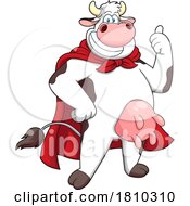 Super Cow Mascot Licensed Clipart Cartoon by Hit Toon
