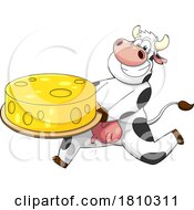 Poster, Art Print Of Cow Mascot With Cheese Licensed Clipart Cartoon