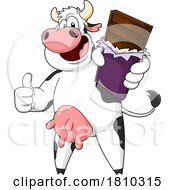 Poster, Art Print Of Cow Mascot With Milk Chocolate Licensed Clipart Cartoon